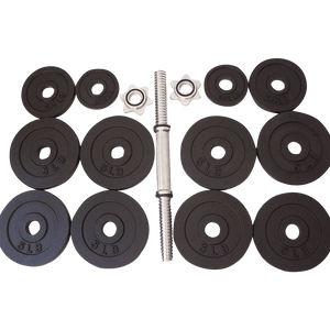 One Pair of Adjustable Dumbbells Cast Iron Total 105 Lbs
